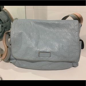 Gucci’ssima Collection baby’s leather diaper bag💙